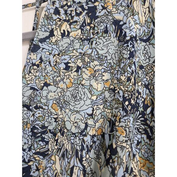 Maje Rachelli Blue Floral Chiffon Ruffled Elegant Midi Dress, Size Small (36) - Picture 12 of 15